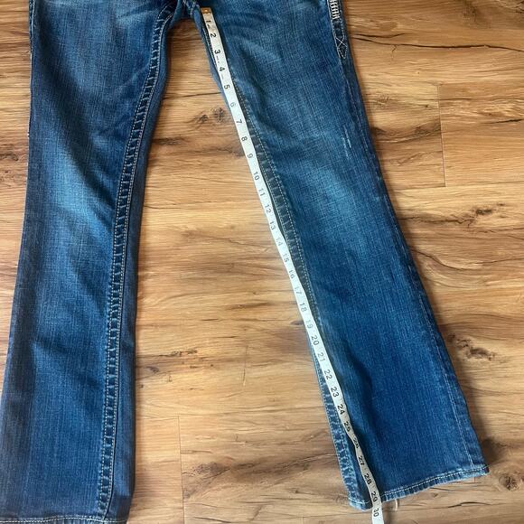 Low Rise Rock Revival Jeans Size 27 Celine Boot Cut Sequin Studded - Picture 8 of 11